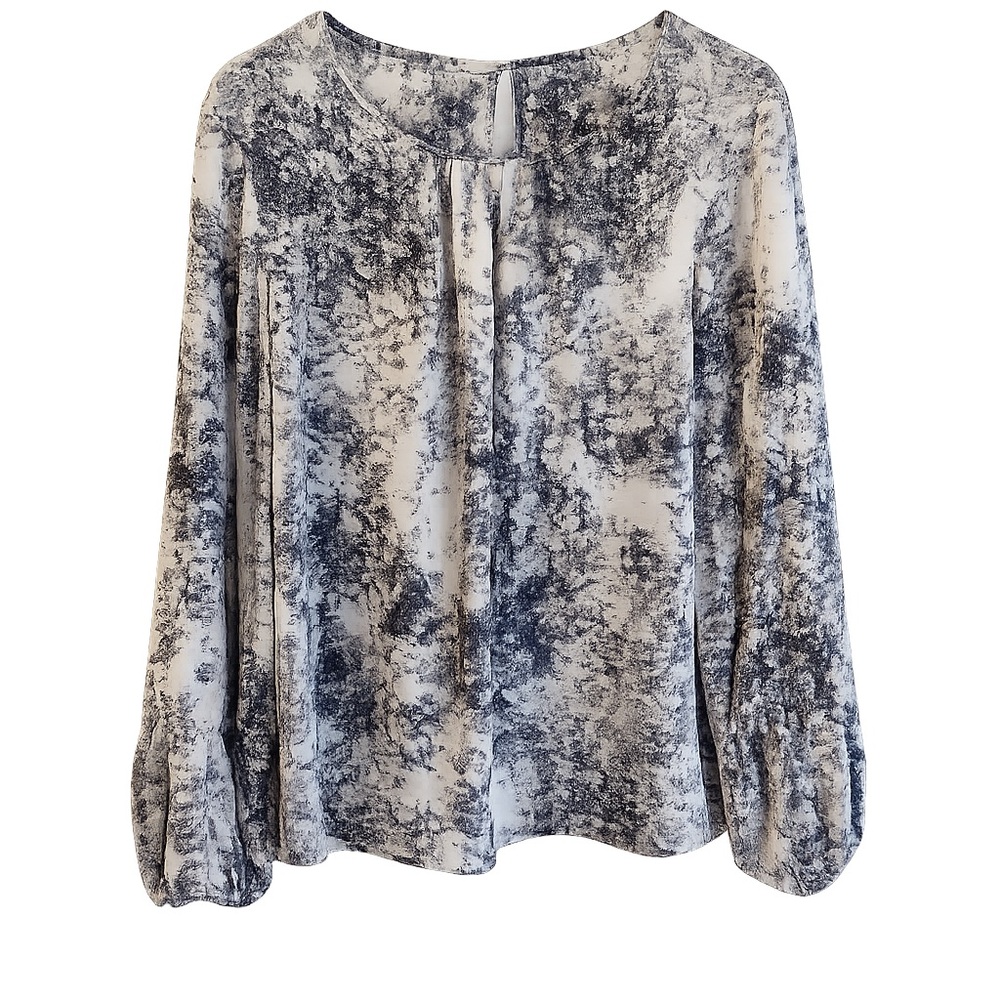Women's Long Sleeve Marble Blouse Size Medium Vince Camuto